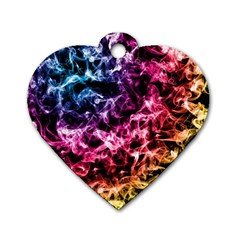 Smoke Colors Soul Black Blue Dog Tag Heart (one Side) by Sapixe