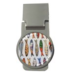 Fish Sardines Motive Pattern Money Clips (Round)  Front