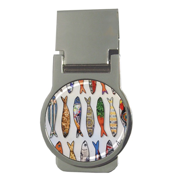 Fish Sardines Motive Pattern Money Clips (Round) 