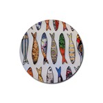 Fish Sardines Motive Pattern Rubber Coaster (Round)  Front