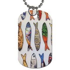 Fish Sardines Motive Pattern Dog Tag (two Sides) by Sapixe