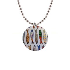 Fish Sardines Motive Pattern Button Necklaces by Sapixe