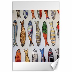 Fish Sardines Motive Pattern Canvas 20  X 30   by Sapixe