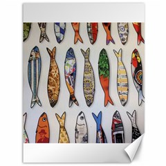 Fish Sardines Motive Pattern Canvas 36  X 48   by Sapixe