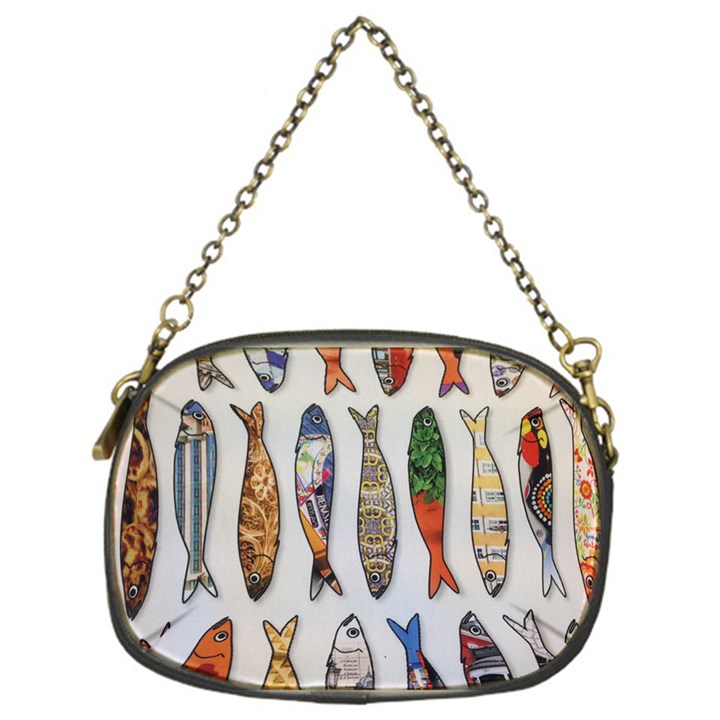 Fish Sardines Motive Pattern Chain Purses (One Side) 