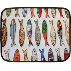 Fish Sardines Motive Pattern Double Sided Fleece Blanket (mini)  by Sapixe