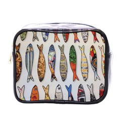 Fish Sardines Motive Pattern Mini Toiletries Bags by Sapixe