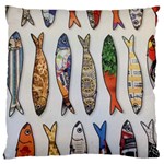 Fish Sardines Motive Pattern Large Cushion Case (Two Sides) Front