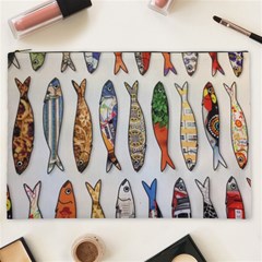 Fish Sardines Motive Pattern Cosmetic Bag (xxl)  by Sapixe