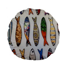 Fish Sardines Motive Pattern Standard 15  Premium Round Cushions by Sapixe