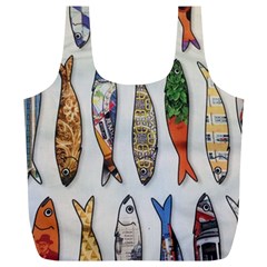 Fish Sardines Motive Pattern Full Print Recycle Bags (l)  by Sapixe