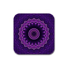 Mandala Purple Mandalas Balance Rubber Square Coaster (4 Pack)  by Sapixe