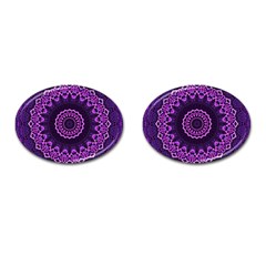 Mandala Purple Mandalas Balance Cufflinks (oval) by Sapixe