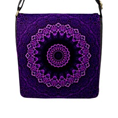 Mandala Purple Mandalas Balance Flap Messenger Bag (l)  by Sapixe