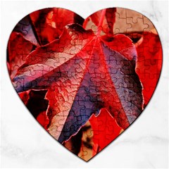 Wine Partner Wild Vine Leaves Plant Jigsaw Puzzle (heart) by Sapixe