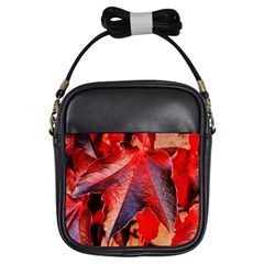 Wine Partner Wild Vine Leaves Plant Girls Sling Bags by Sapixe