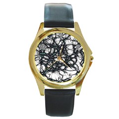 Mindset Neuroscience Thoughts Round Gold Metal Watch