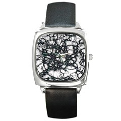 Mindset Neuroscience Thoughts Square Metal Watch