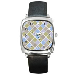 Background Paper Texture Motive Square Metal Watch by Sapixe