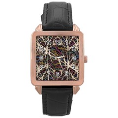 Mental Human Experience Mindset Rose Gold Leather Watch  by Sapixe