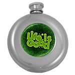 Motivation Live Courage Enjoy Life Round Hip Flask (5 oz) Front