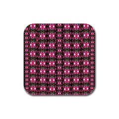 Butterflies In A Wonderful Forest Of Climbing Flowers Rubber Square Coaster (4 Pack)  by pepitasart