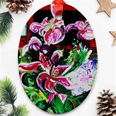 Lilac And Lillies 3 Ornament (oval) by bestdesignintheworld