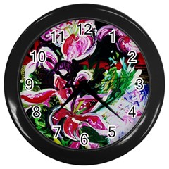 Lilac And Lillies 3 Wall Clocks (black) by bestdesignintheworld