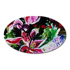 Lilac And Lillies 3 Oval Magnet by bestdesignintheworld