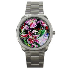 Lilac And Lillies 3 Sport Metal Watch by bestdesignintheworld