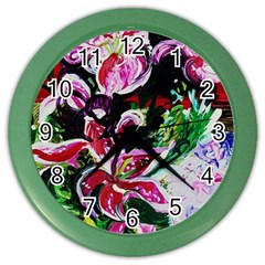 Lilac And Lillies 3 Color Wall Clocks by bestdesignintheworld