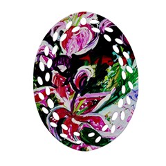 Lilac And Lillies 3 Ornament (oval Filigree) by bestdesignintheworld