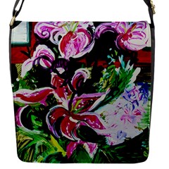 Lilac And Lillies 3 Flap Messenger Bag (s) by bestdesignintheworld