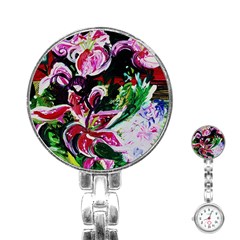 Lilac And Lillies 3 Stainless Steel Nurses Watch by bestdesignintheworld