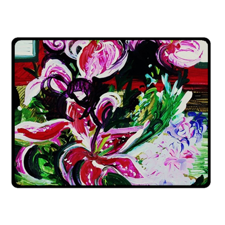 Lilac And Lillies 3 Double Sided Fleece Blanket (Small) 