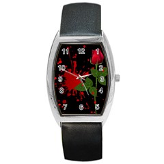 Background Texture Stain Barrel Style Metal Watch