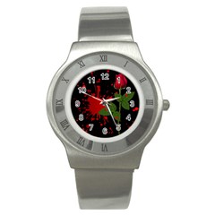 Background Texture Stain Stainless Steel Watch