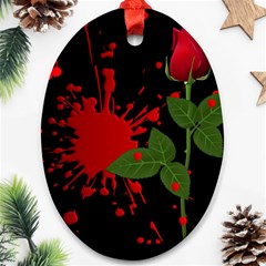 Background Texture Stain Oval Ornament (Two Sides)