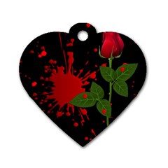 Background Texture Stain Dog Tag Heart (One Side)