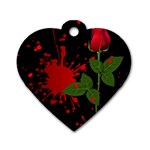 Background Texture Stain Dog Tag Heart (One Side) Front