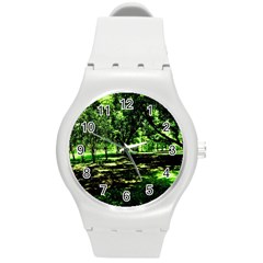 Hot Day In Dallas 26 Round Plastic Sport Watch (m) by bestdesignintheworld