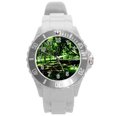 Hot Day In Dallas 26 Round Plastic Sport Watch (l) by bestdesignintheworld