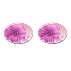 Flower Design Romantic Cufflinks (oval) by Sapixe