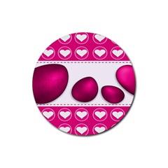 Love Celebration Easter Hearts Rubber Round Coaster (4 Pack)  by Sapixe