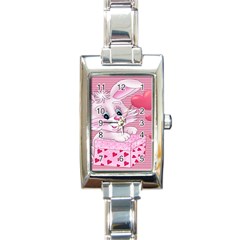 Love Celebration Gift Romantic Rectangle Italian Charm Watch by Sapixe