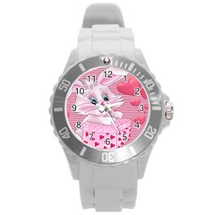 Love Celebration Gift Romantic Round Plastic Sport Watch (l) by Sapixe