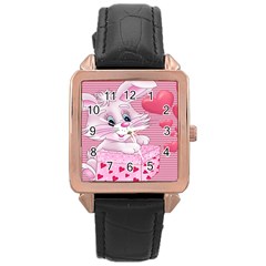 Love Celebration Gift Romantic Rose Gold Leather Watch  by Sapixe