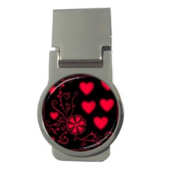 Background Hearts Ornament Romantic Money Clips (round)  by Sapixe