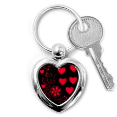 Background Hearts Ornament Romantic Key Chains (heart)  by Sapixe