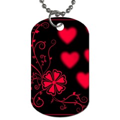 Background Hearts Ornament Romantic Dog Tag (two Sides) by Sapixe